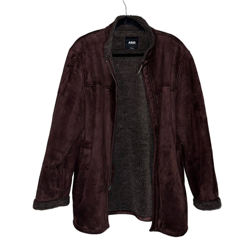 A&D Men’s Faux Shearling Trim Coat